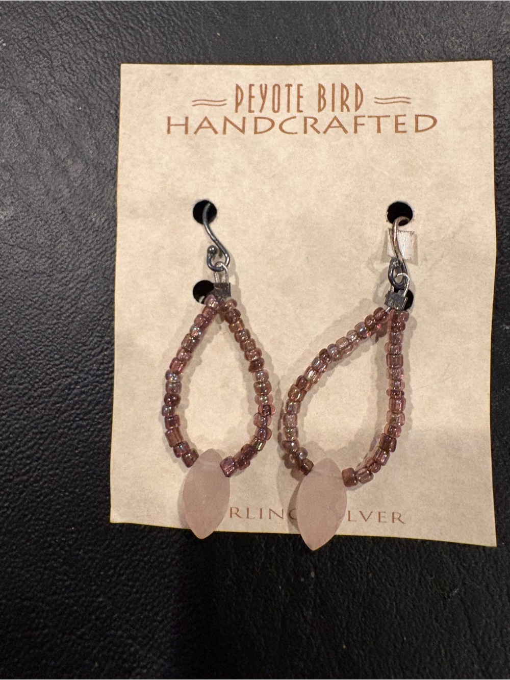 Pink Beaded Loop Earrings